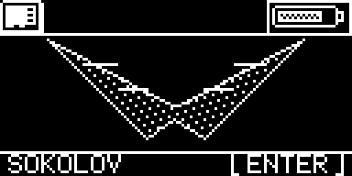 Simulator render of the custom Wired home screen with status indicators and pixel artwork